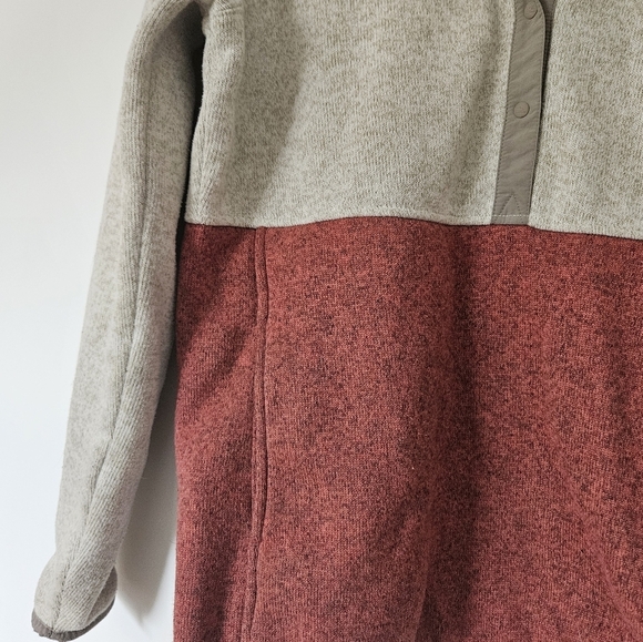 L.L. Bean Cozy Gray and Red Crew Neck Sweater - Picture 3 of 5